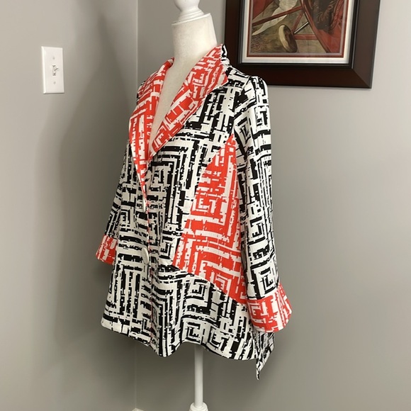 IC by CONNIE K Collection Textured Geo Print Jacket Womens Size Large NWT $178 - Picture 2 of 7